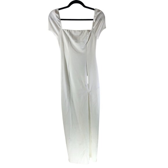Dresses & Skirts - Lulus Magnificent Impression White Square Neck Short Sleeve Maxi Dress Slit S
